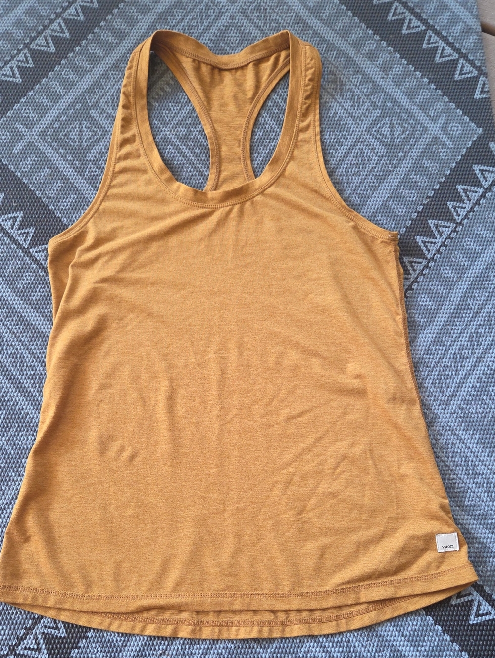 Vuori Lux Performance Mustard Yellow/ Gold Racerback Tank Top